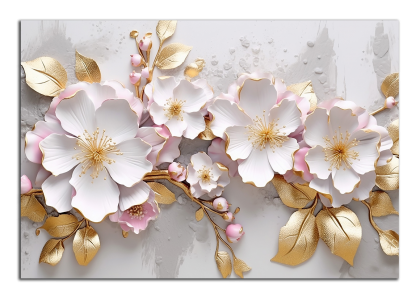 Zlaté a růžové květy