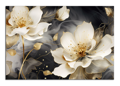 Zlatá květinová abstrakce