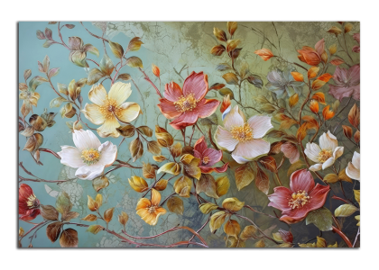 Keřík s barevnými květy