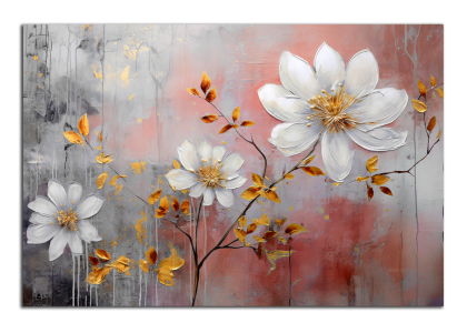 Bílé květy na větičce