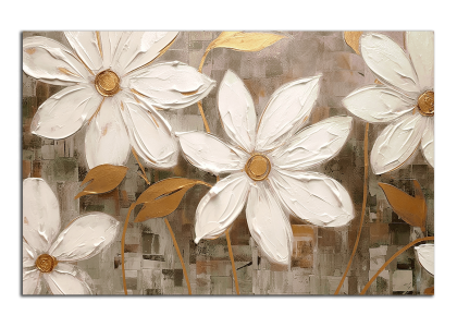 Reprodukce bílé květy