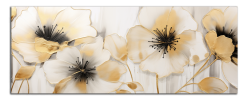 Obraz na plátně Zlaté a černé květy
