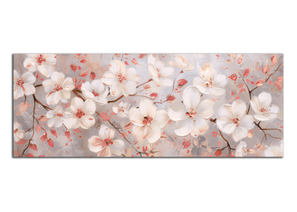 Květy a růžové listy