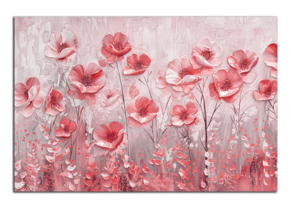 Růžové květy na louce