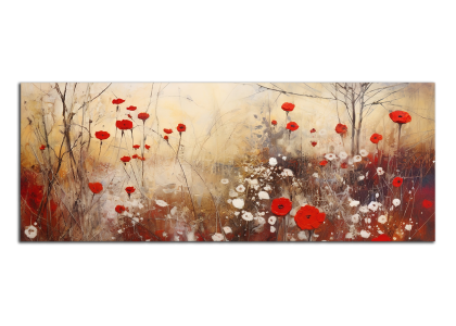 Červené květy na louce