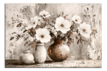 Obraz na plátně Bílé květy ve vázách