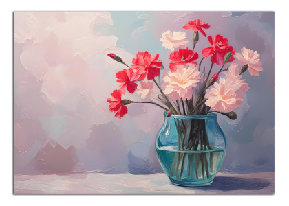 Modrá váza s kytkou