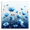 Obraz na plátně Modré květy máků