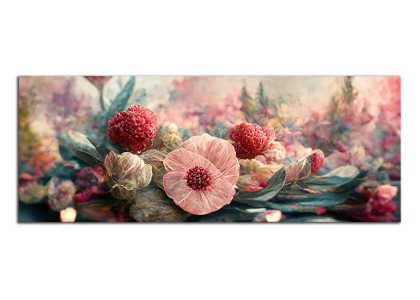 Abstrakce s růžovými pupeny