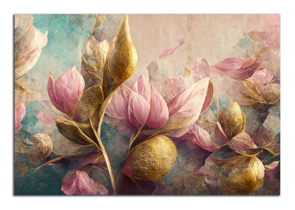 Růžové a zlaté květy