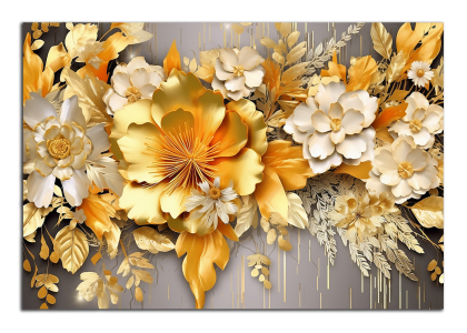 Zlatá květinová abstrakce