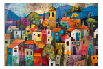 Obraz na plátně Barevná vesnice