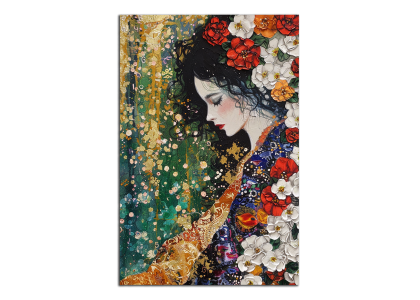 Barevné květy a dívka