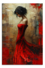 Obraz na plátně Žena v rudých šatech
