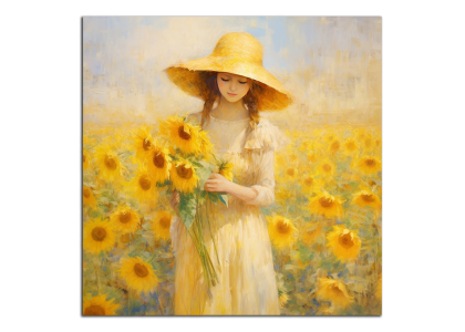 Dívka a slunečnice