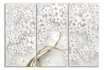 Obraz na plátně Zlatý strom s bílými květy