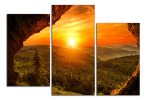 Obraz na plátně Západ slunce nad lesem