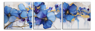 Obraz na plátně Modrozlaté květy