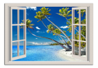 Obraz na plátně Okno do tropického ráje