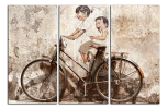 Obraz na plátně Děti na kole