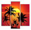 Obraz na plátně Západ slunce a palmy