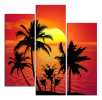 Obraz na plátně Západ slunce a palmy