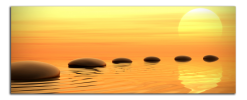 Obraz na plátně Zen kameny a západ slunce