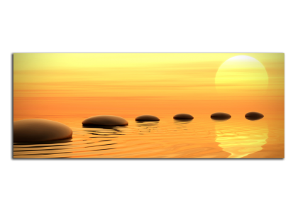 Zen kameny a západ slunce