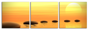 Obraz na plátně Zen kameny a západ slunce