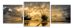 Obraz na plátně Lodě na pláži