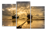 Obraz na plátně Lodě na pláži