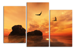 Obraz na plátně Kameny a ptáci