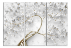 Obraz na plátně Zlatý strom s bílými květy