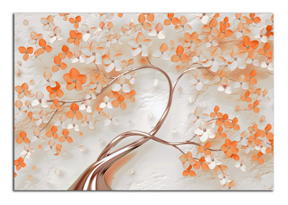 Strom s oranžovými květy