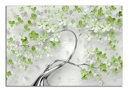 Strom se zelenými květy